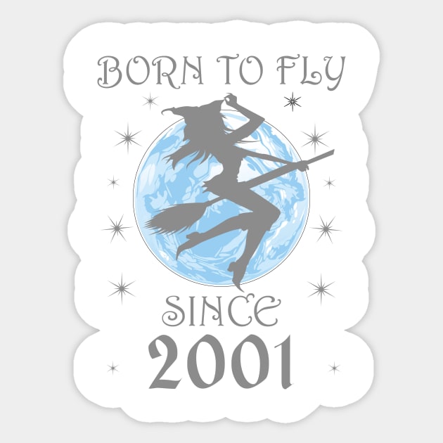 BORN TO FLY SINCE 1937 WITCHCRAFT T-SHIRT | WICCA BIRTHDAY WITCH GIFT Sticker by Chameleon Living